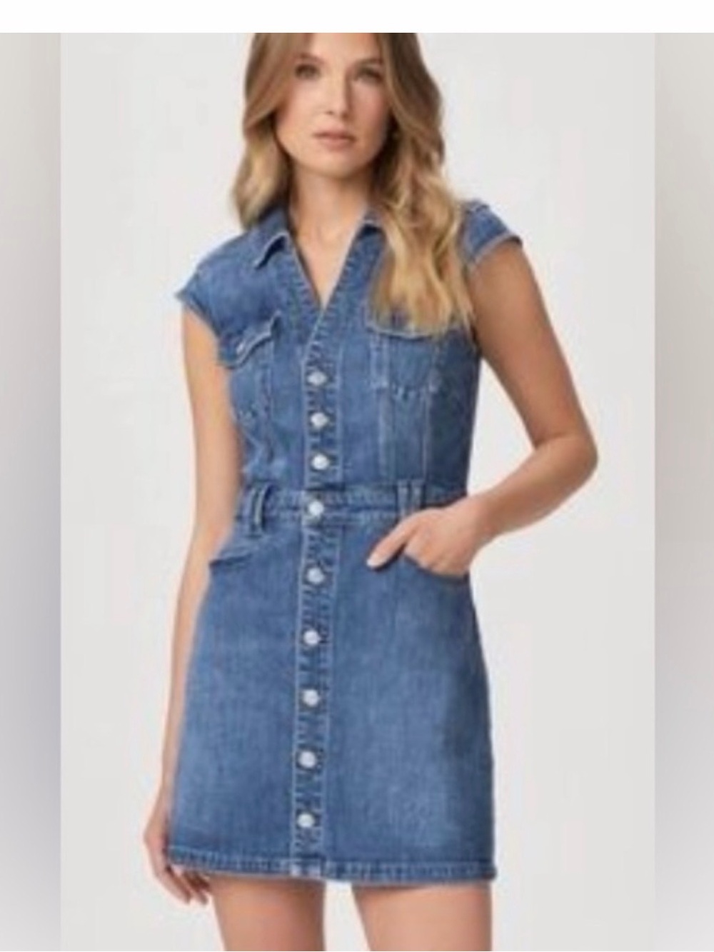 PAIGE Women's Jaxsyn Denim Dress Jolene Pkt Sz 4 NWT